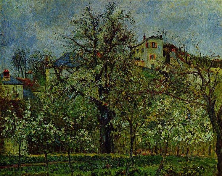 Camille Pissarro Obstgarten mit bluhenden Baumen Spain oil painting art